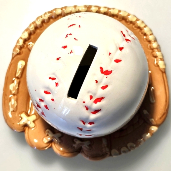 Gift Co. Ceramic Baseball & Glove Coin Piggy Bank - Picture 12 of 14